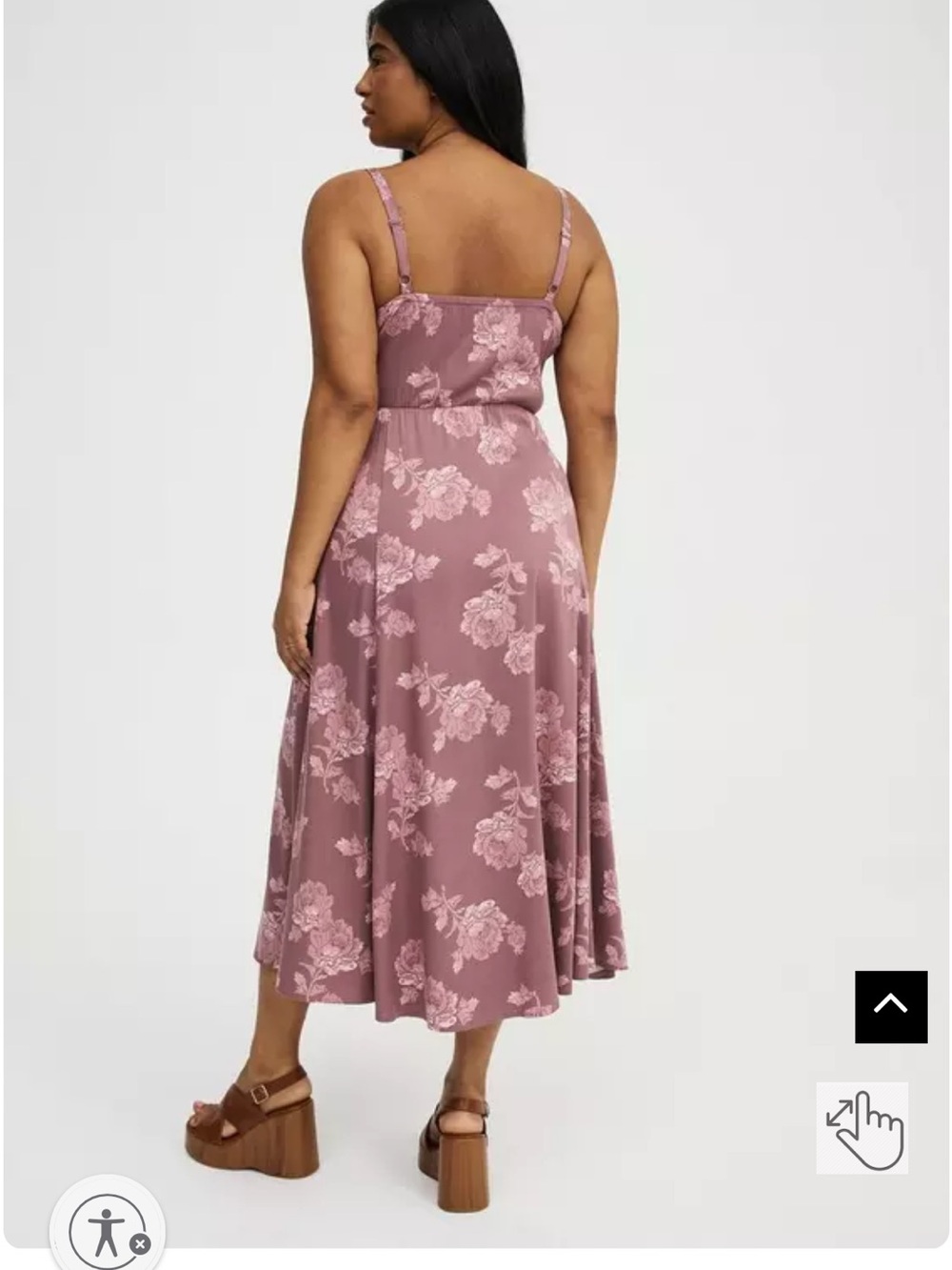 Torrid 0X Floral Midi Dress in Mauve Pink - Picture 3 of 9